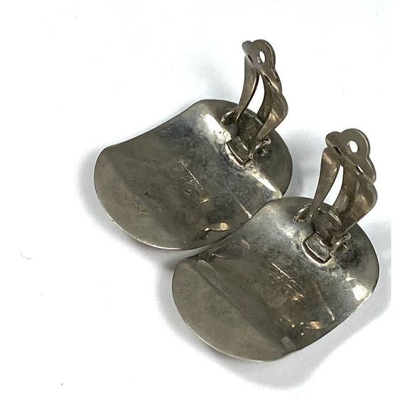 925 Thailand Earrings Clips Clip Ons Sterling Silver Vintage - Picture 7 of 12